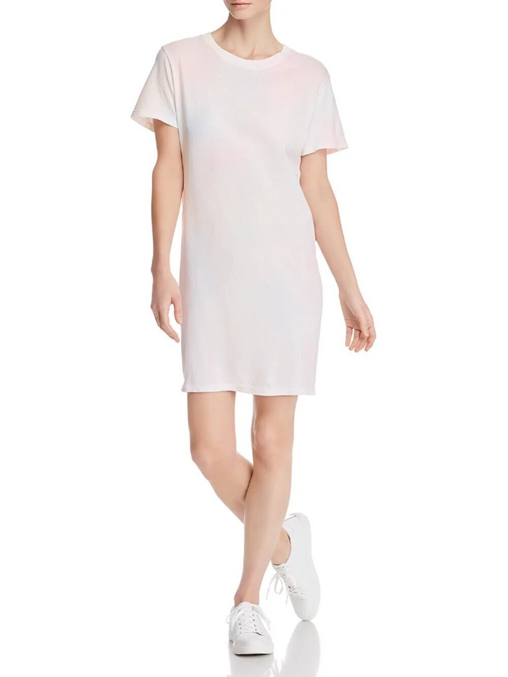 NWOT CURRENT/ELLIOTT Beatnik White Pink Tie Dye Cotton T-Shirt Dress, Size 1/S